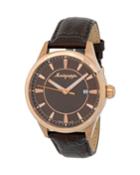 Men's 42mm Fortuna Date Watch W/ Leather Strap, Brown/rose