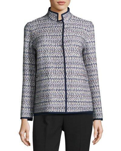 Branson Stand-collar Tweed Jacket,