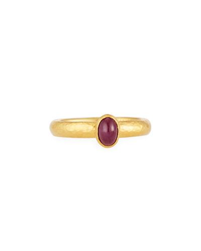 24k Oval Ruby Cabochon Ring,