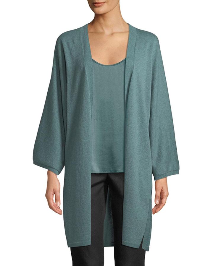Italian Cashmere Long Kimono Cardigan