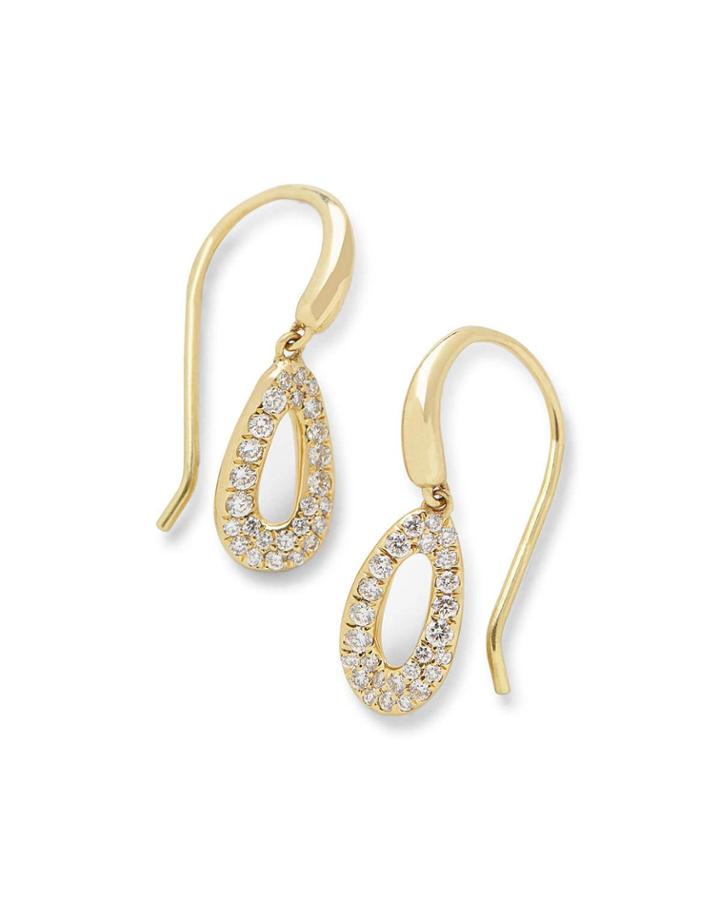 18k Cherish Tiny Drop Earrings With Diamonds