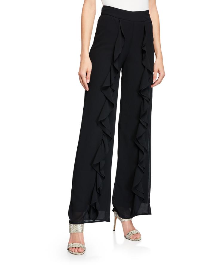 Jayne Wide-leg Ruffle Pants