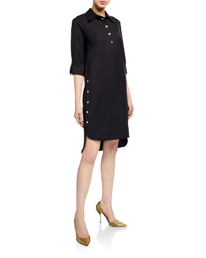 Snap-detail High-low Dress