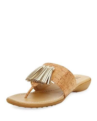 Tabina Cork Tasseled Slide Flat