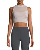 Kira High-neck Performance Mesh Crop Top With