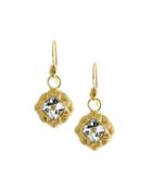 18k White Topaz Quilted Pillow Earring Charms