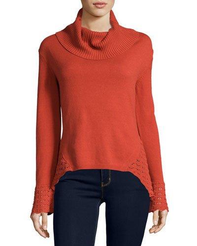 Cowl-neck Crotchet-trim
