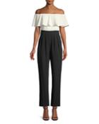 Off-the-shoulder Crepe Jumpsuit