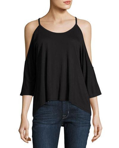 Cold-shoulder Jersey Tee