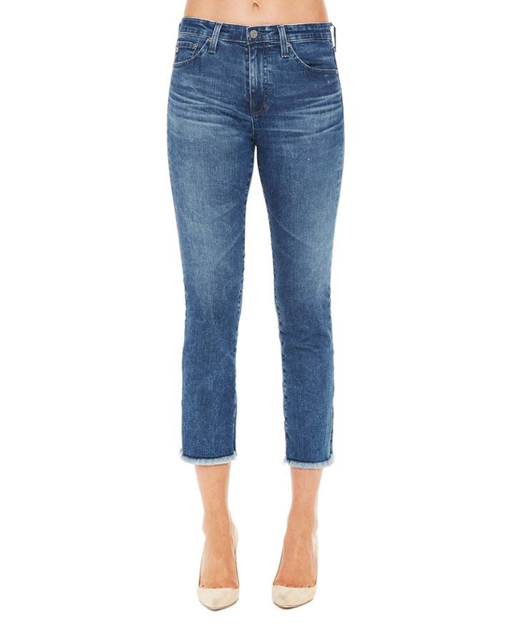 Skinny Frayed-ankle Jeans