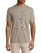 Psycho Bunny Short-sleeve Graphic Bunny Tee, Stone/camo (grey/green), Men's,