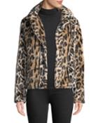 Logan Leopard-print Faux-fur Jacket