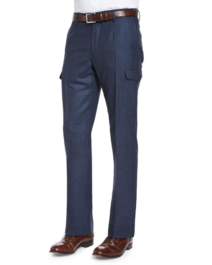 Donegal Flannel Cargo Trousers