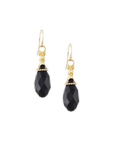 Laguna 18k Black Quartz & Diamond Briolette Dangle & Drop Earrings