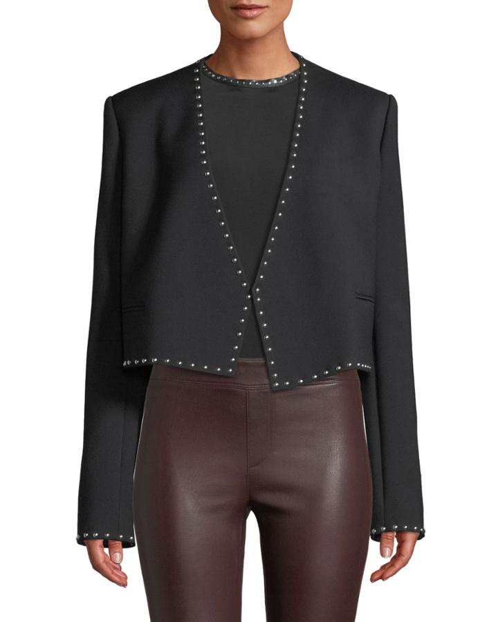 Studded Cropped Open-front