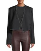 Studded Cropped Open-front