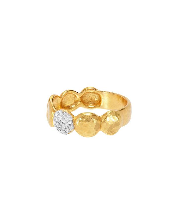 Spell Pebble 22k Diamond Lentil Eternity Ring,