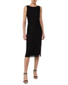 Sleeveless Embroidered Sheath Dress With