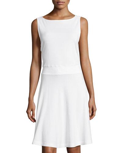 Cowl-front Knit Fit & Flare Dress