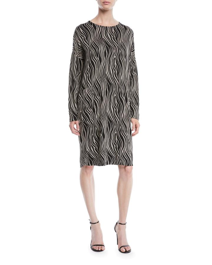 Nolene Zebra Jacquard Dress
