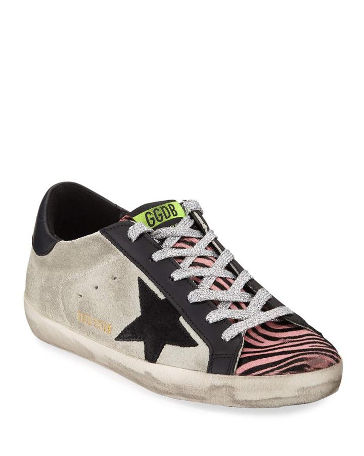 Zebra-print Suede Low-top