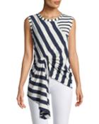 Mixed-stripe Knotted-front Tank