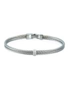 Two-row Cable Bracelet W/ Diamond Pave, Gray