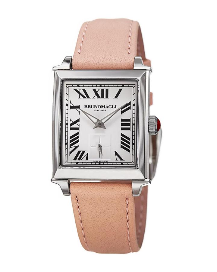 27mm Valentina Rectangular Watch, Blush/silver