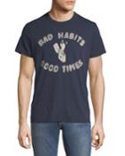 Men's Bad Habits Good Times Crewneck Short-sleeve Cotton Tee