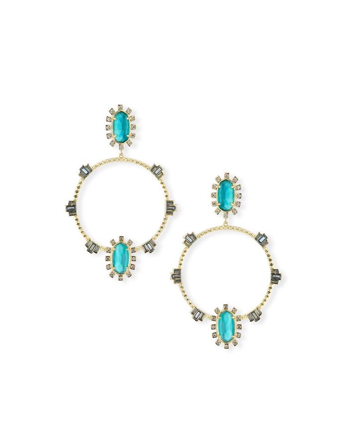 Gareth Open Hoop Drop Earrings In Golden-tone Plate