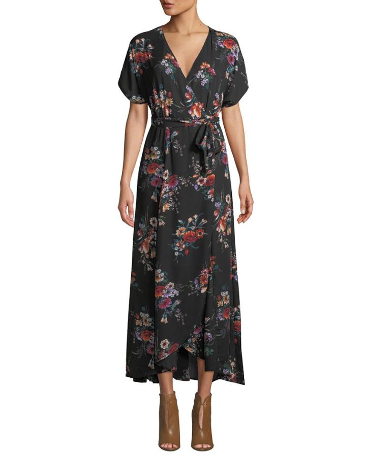 Wren Tie-front Floral Maxi Wrap Dress