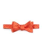 Polka-dot Silk Bow Tie, Orange/white