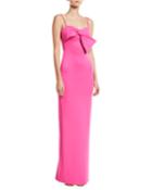 Monroe Sleeveless Column Gown W/ Bow Detail