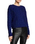 Zane Cable-knit Cropped Wool-cashmere