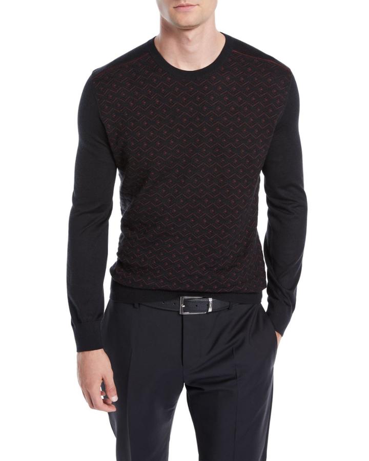 Men's Geometric-pattern Cashmere