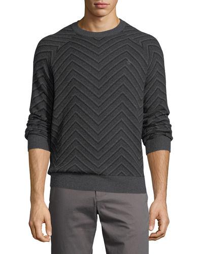 Chevron Textured Wool-blend