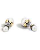 Dot Double-pearl Stud Earrings W/