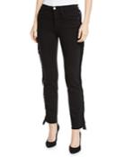 Le High Straight Ankle Jeans With Fringe
