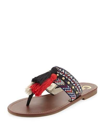 Brice Embroidered Tassel Flat