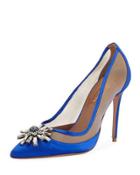 Kimiyah Embellished Mesh Pump, Blue