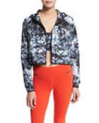 Woven Mesh-inset Athletic Zip Jacket, Palm