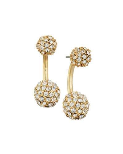 Pave Crystal Ball Jacket Drop Earrings