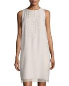 Organza-embellished Sleeveless Dress,