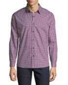 Men's Regular-fit Dobby Check Button-down Cotton