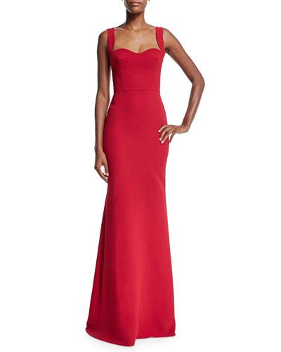 Sleeveless Sweetheart-neck