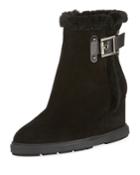 Caitlyn Fur-trim Wedge Boot