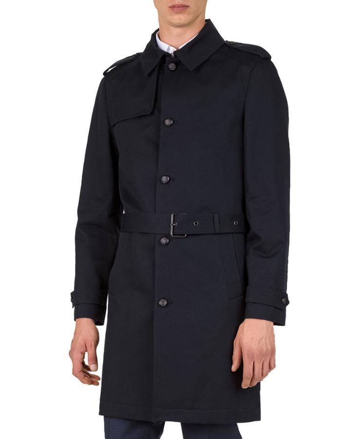 Men's Military Style Belted Trench Coat