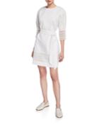 Georgina 3/4-sleeve Linen Tie-waist