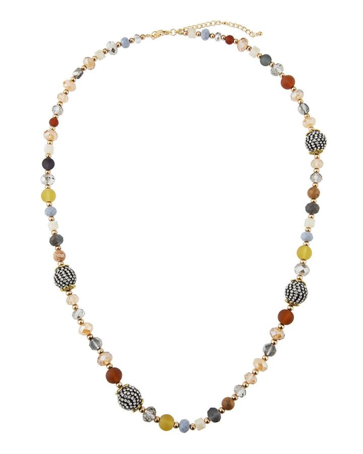 Natural-hued Beaded Necklace,