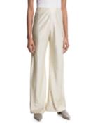 Bias-cut Metallic Twill Trousers